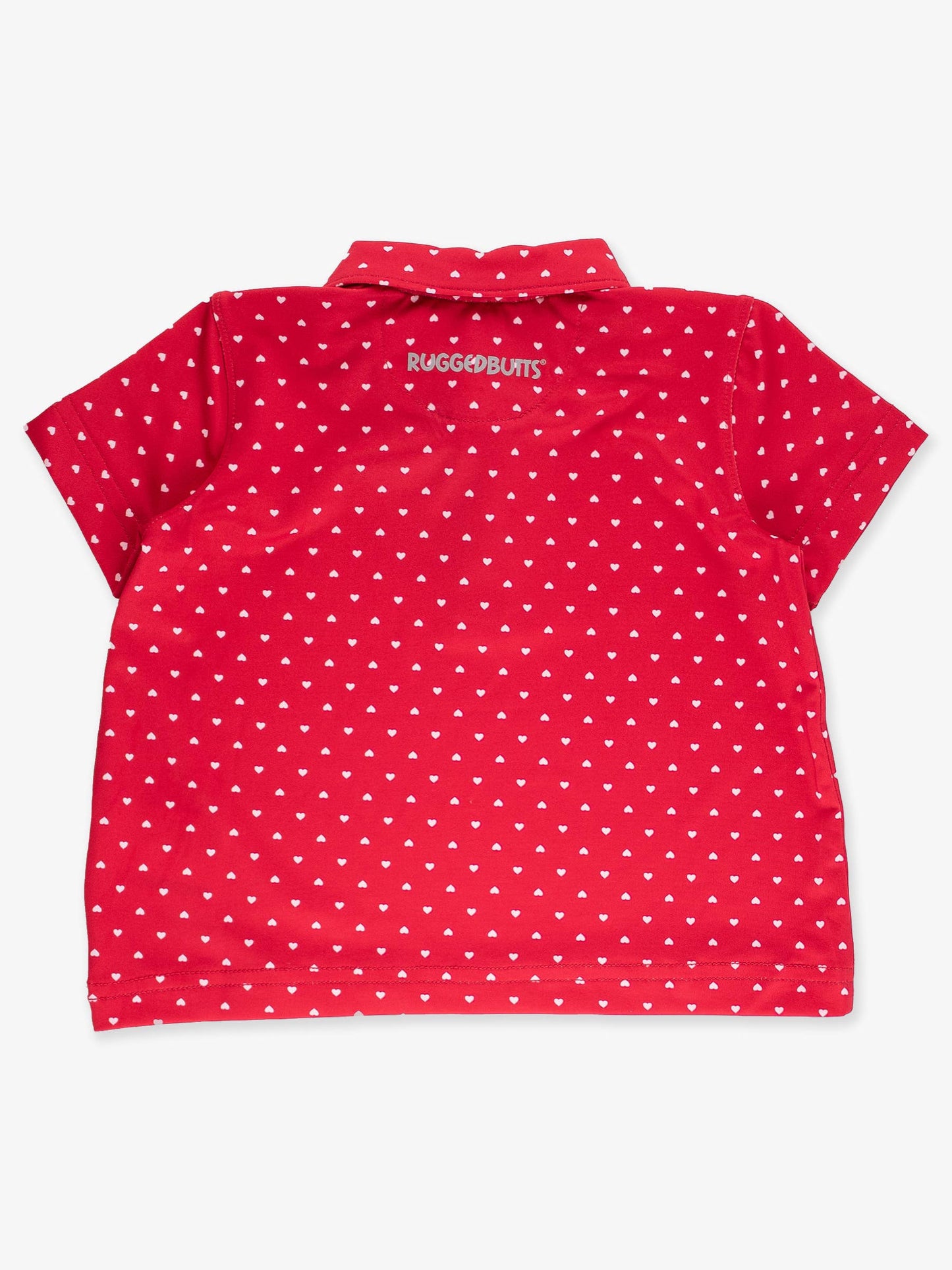 Boys Red Heart Polka Dot Knit Short Sleeve Performance Polo
: Red