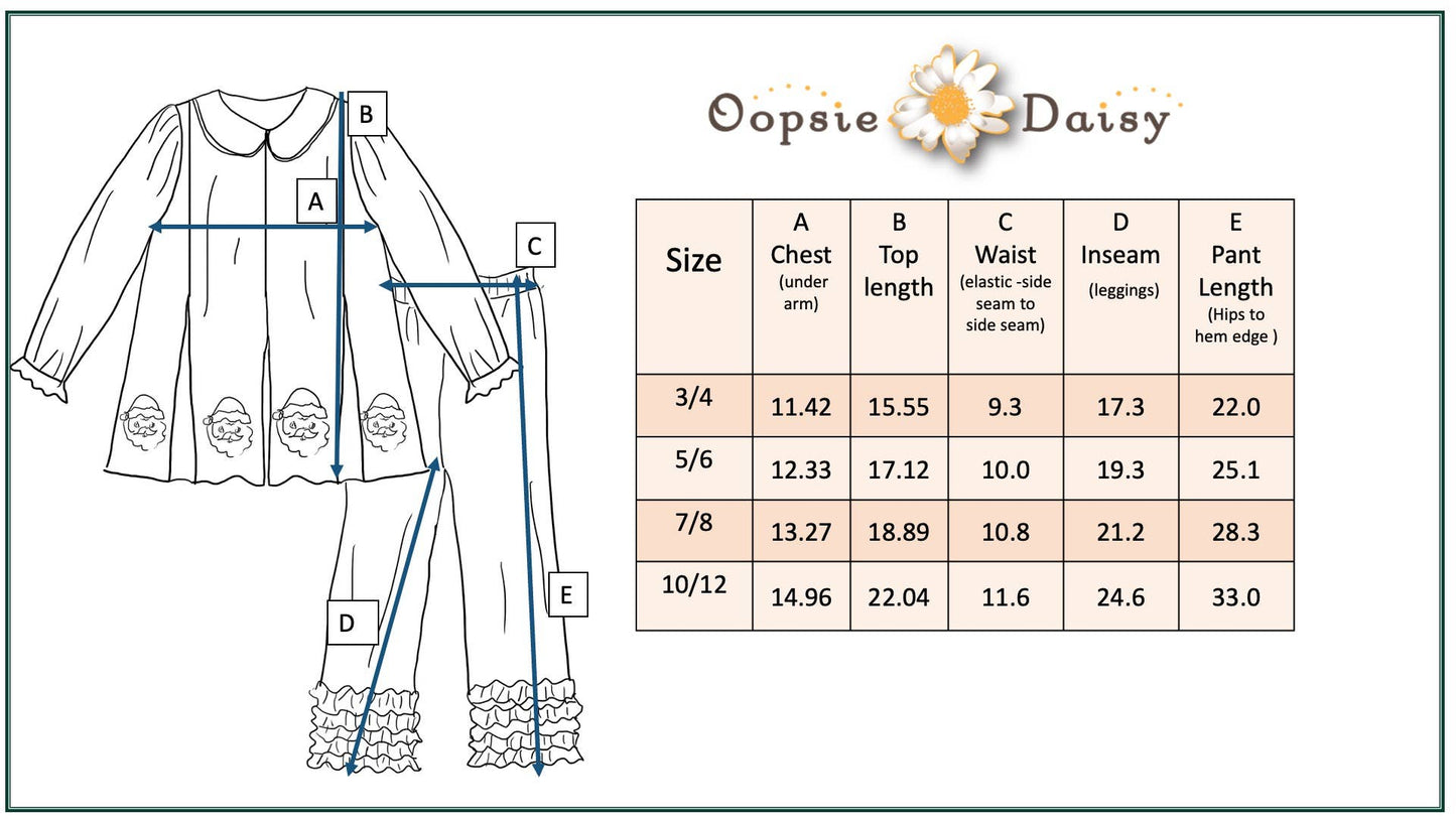 Kids Christmas Candy Cane Stripe Santa Ruffle Legging Set