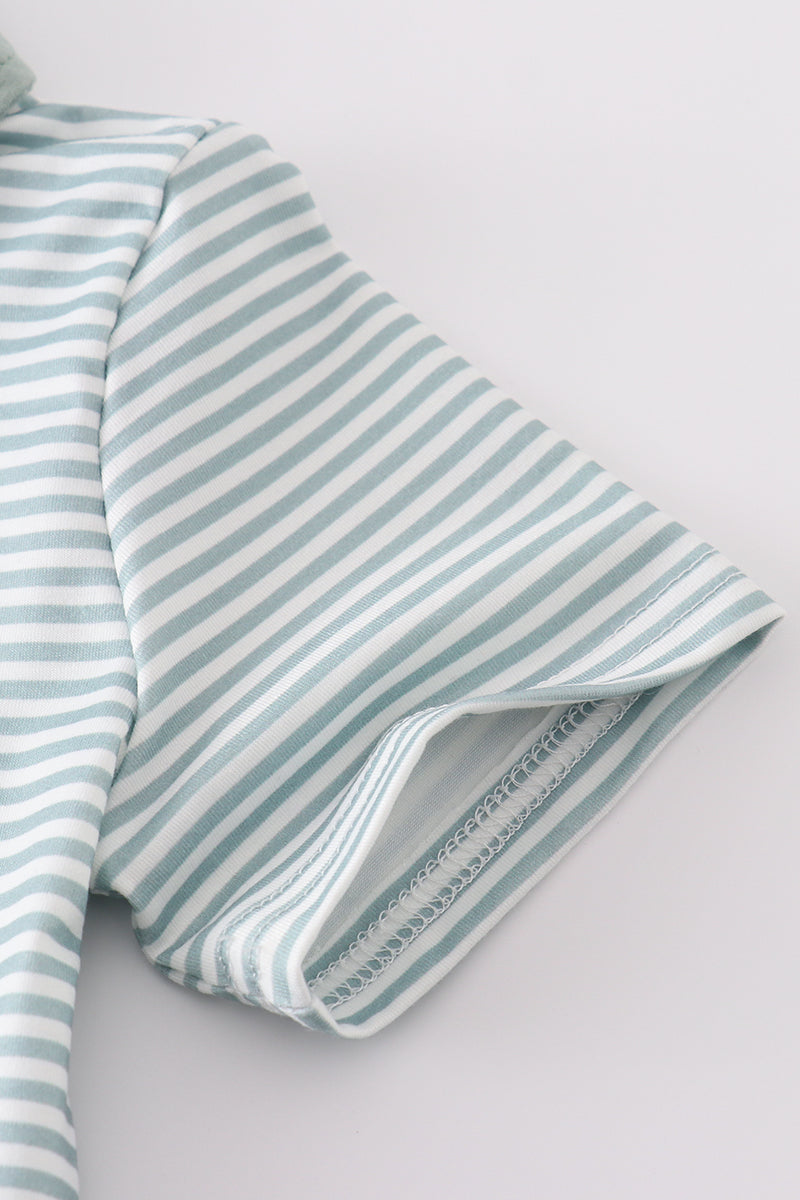 Sage Stripe Boy Set