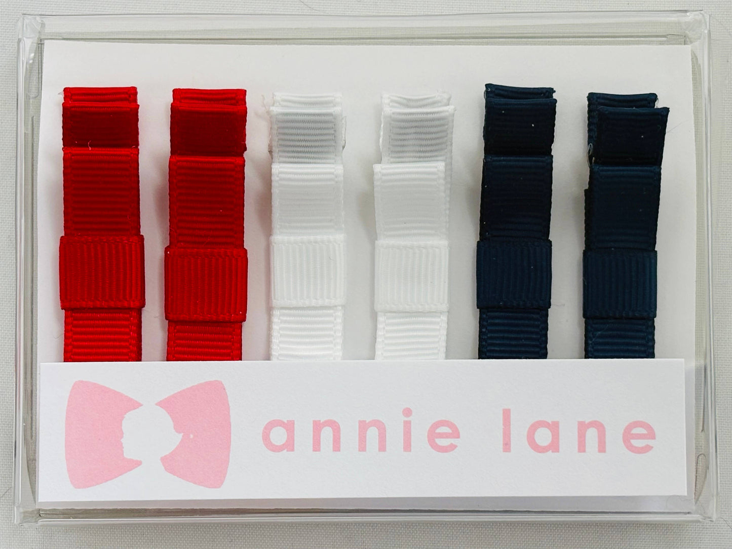 Hair Bows - Classic Grosgrain - Red White &Blue - Set of Six