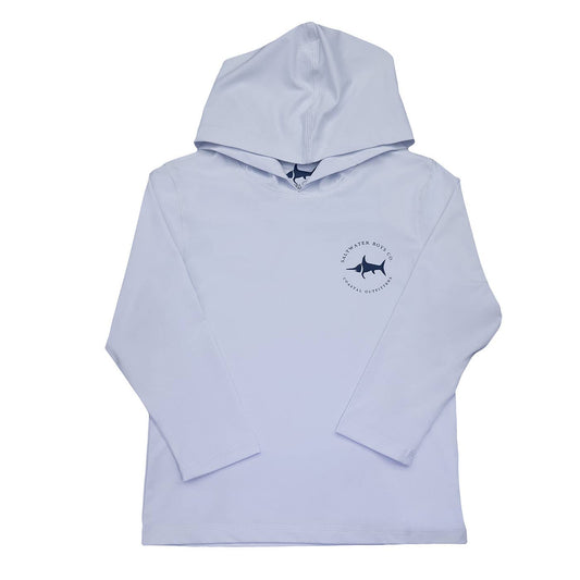 Boys Performance Hoodie White Fishing