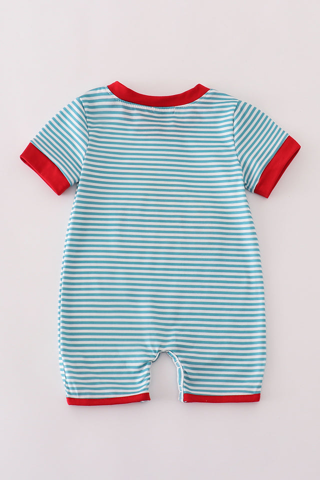 Blue Stripe Farm Romper