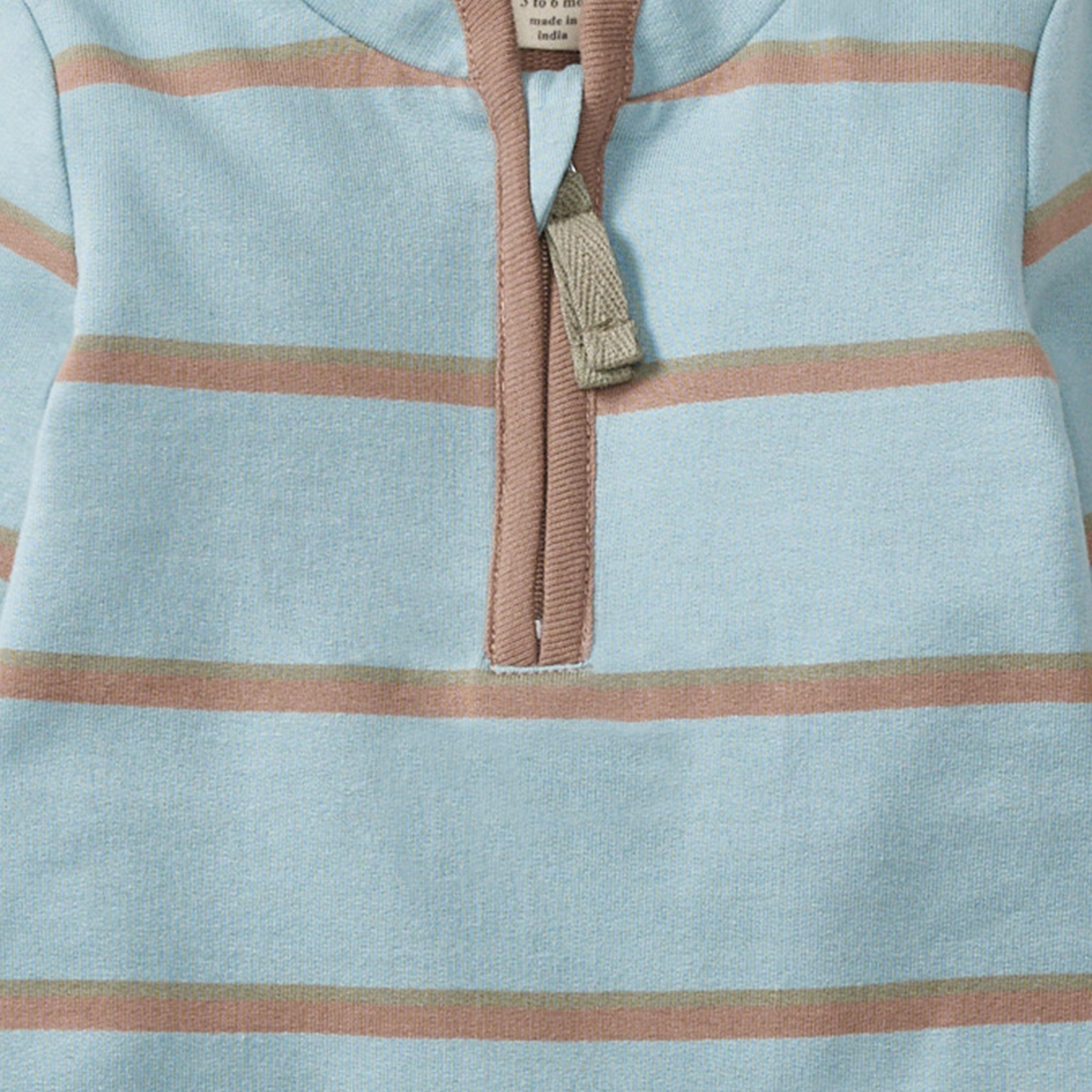 Holland Stripe Infant Blue Jumpsuit: Mountain Blue