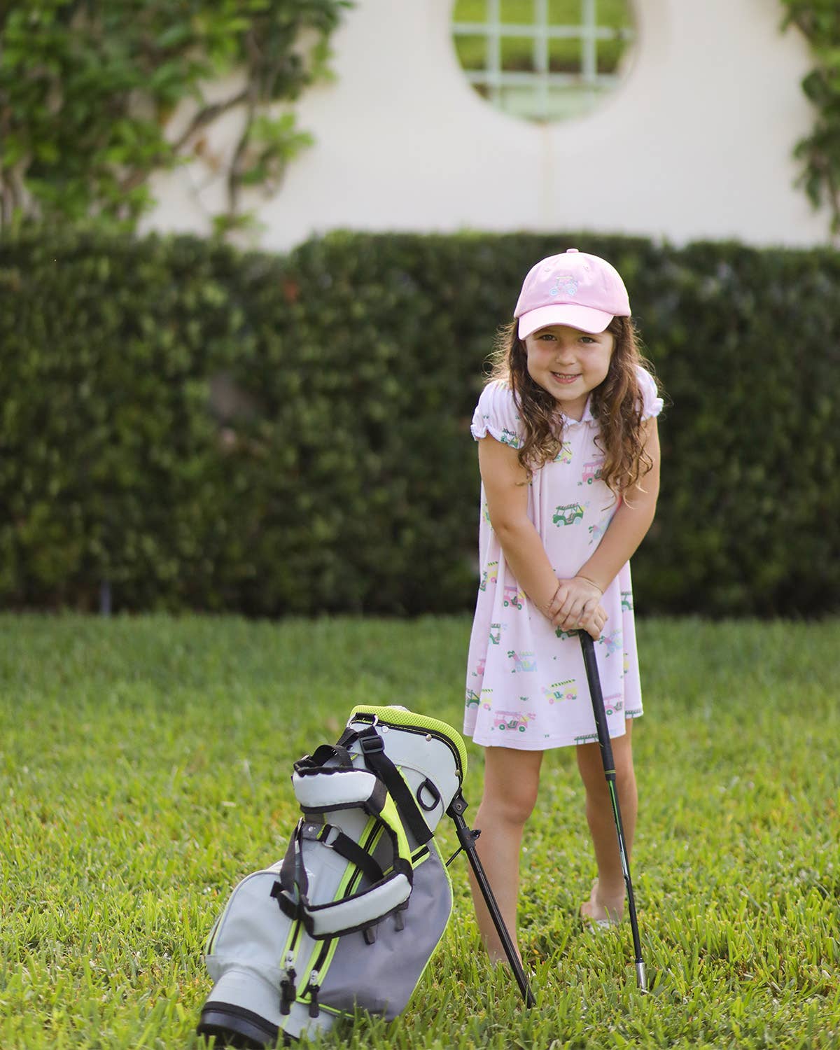 Rainbow Golf Cart Bow Baseball Hat (Baby, Youth): Youth