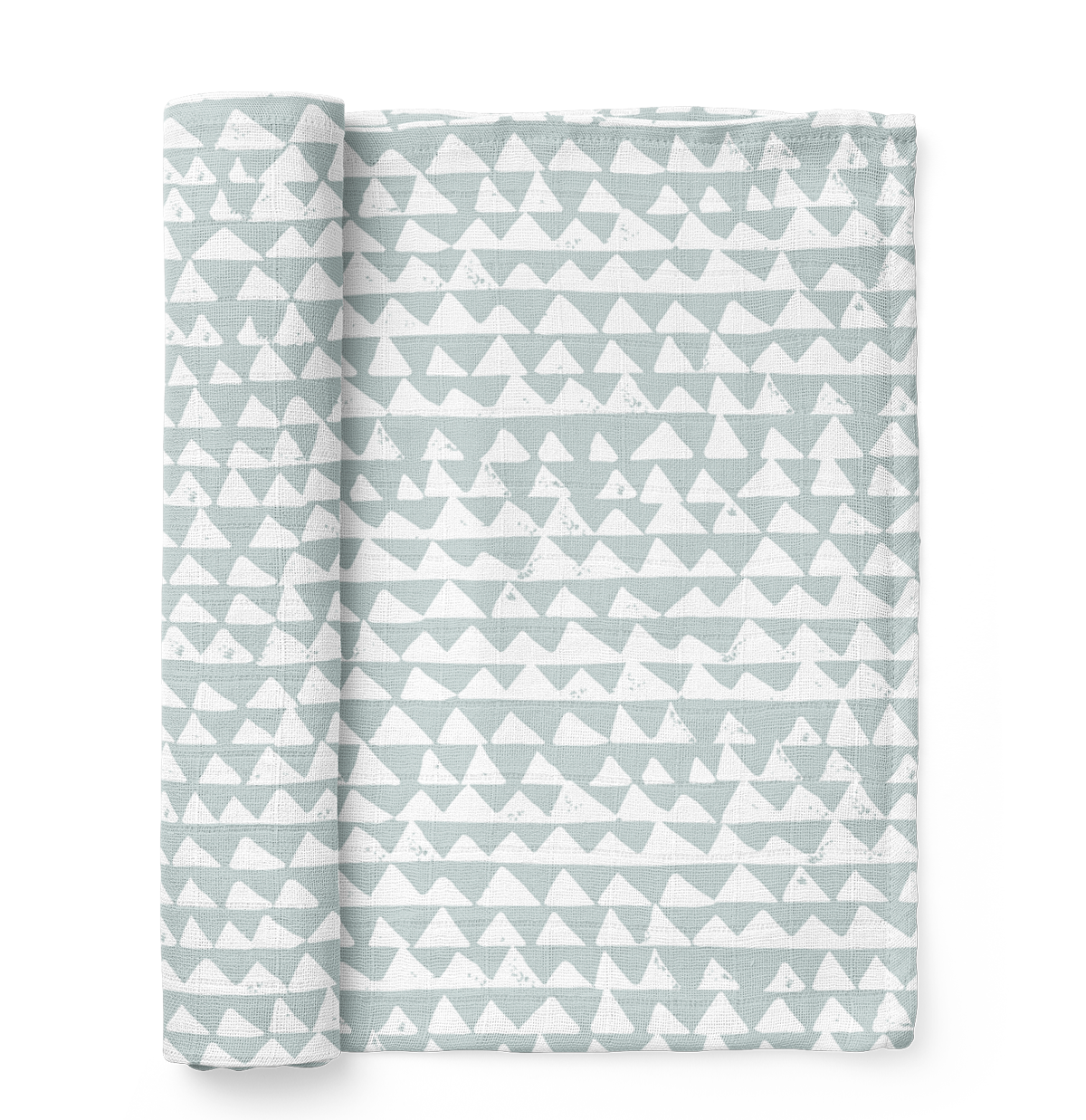 Muslin Swaddle Baby Blanket - Mountains Swaddle: Ice Blue