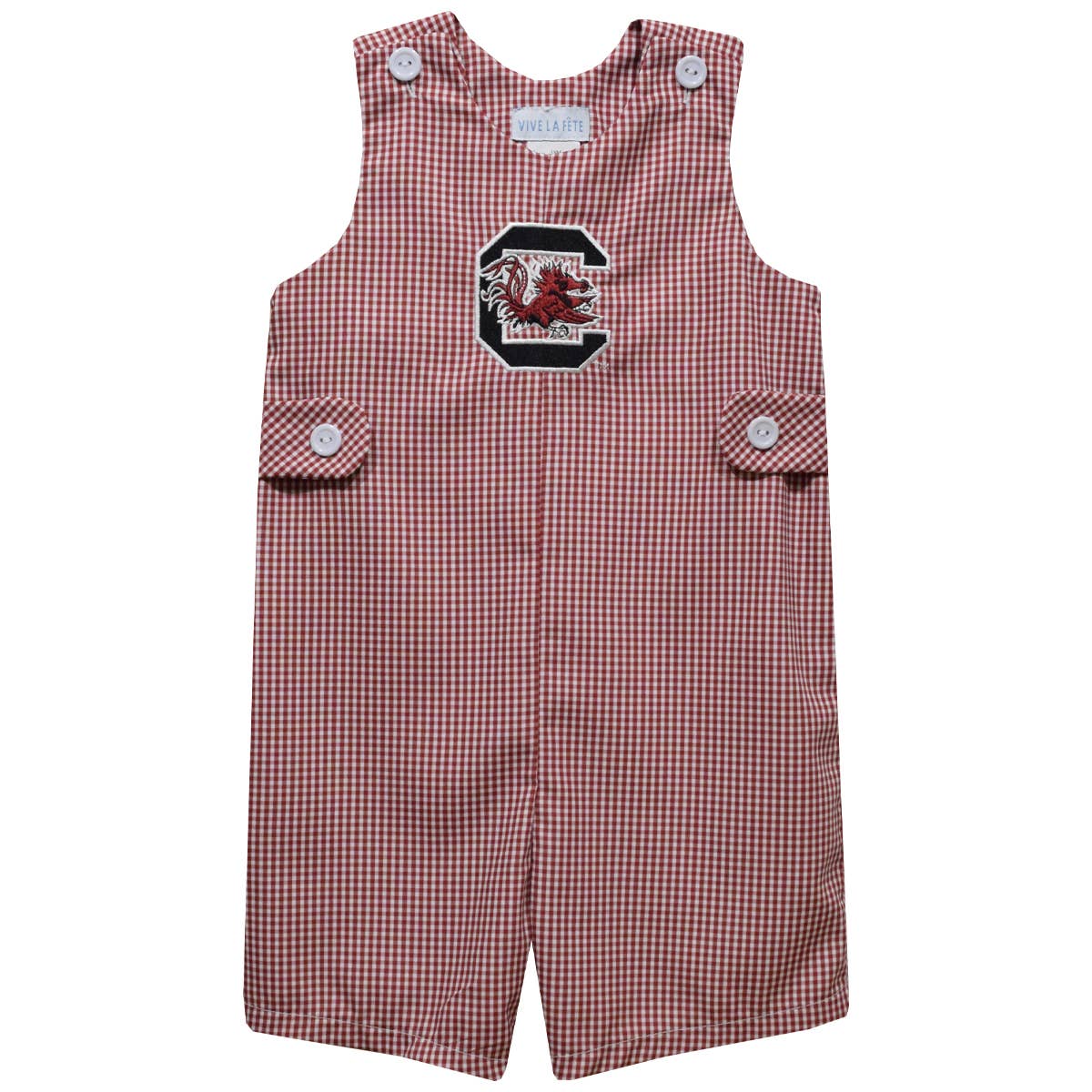 South Carolina Gamecocks Emboidered Maroon Gingham Jon Jon
