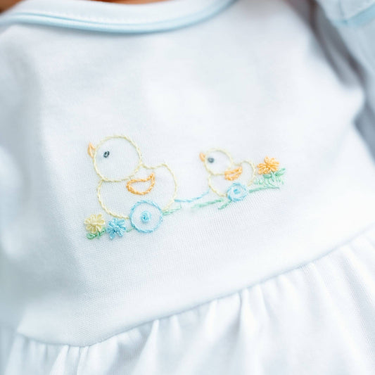 Vintage Duckie Pulltoy Gathered Gown - Light Blue