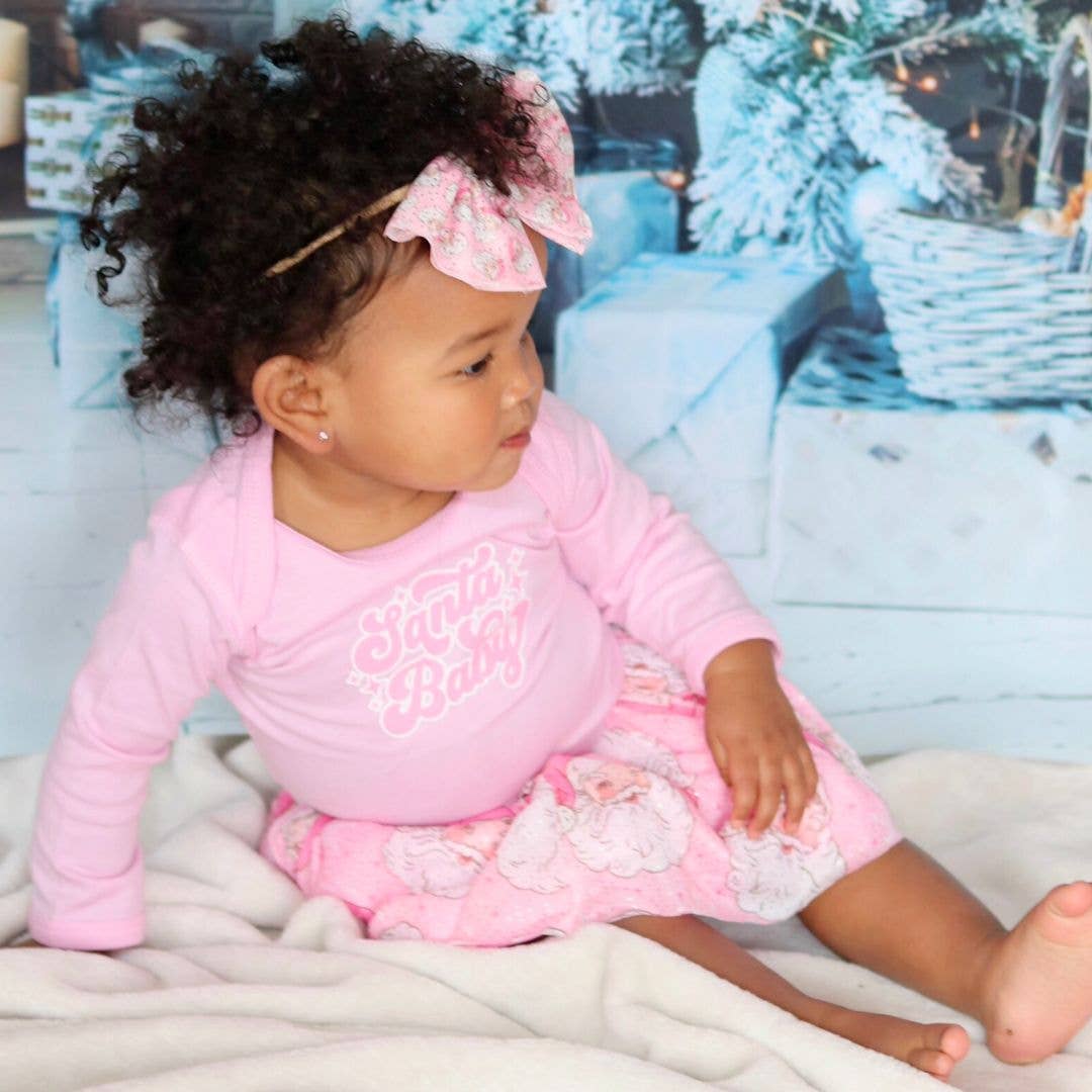 Retro Santa Christmas Tulle Bow Baby Headband - Hair Bows