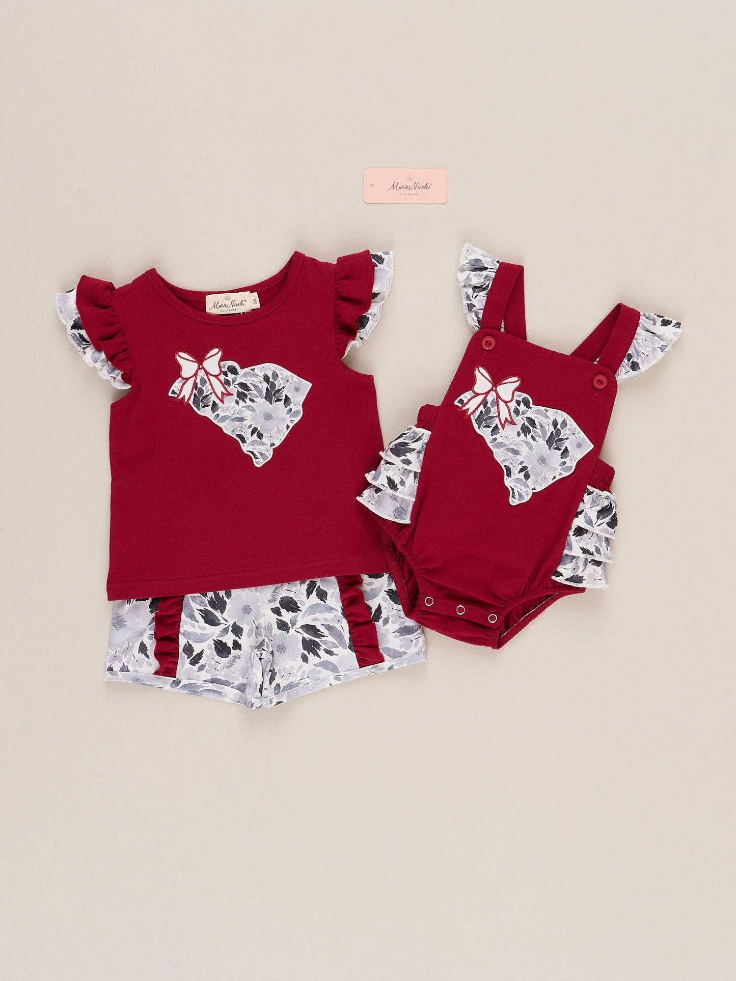 South Carolina Embroidered Floral Ruffle Bubble Romper
