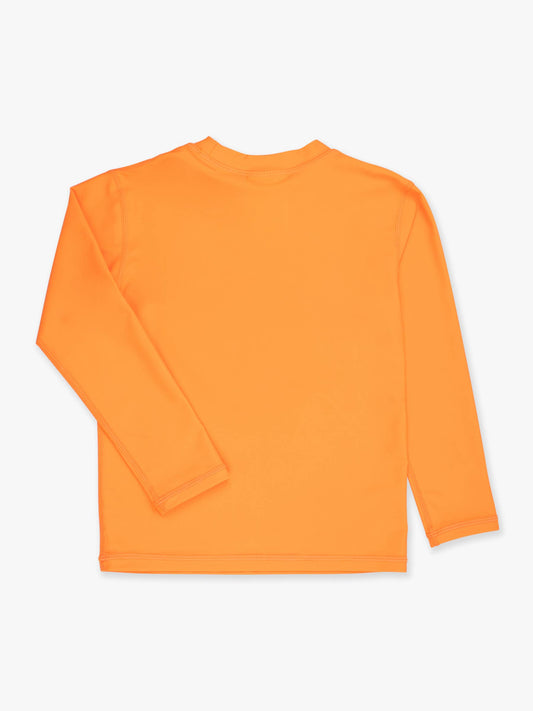 Boys Neon Orange Long Sleeve Rash Guard: Orange