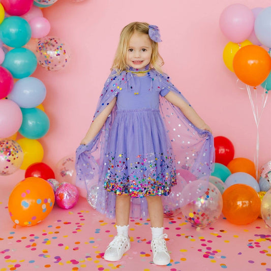 Lavender Confetti Cape - Kids Dress Up Cape