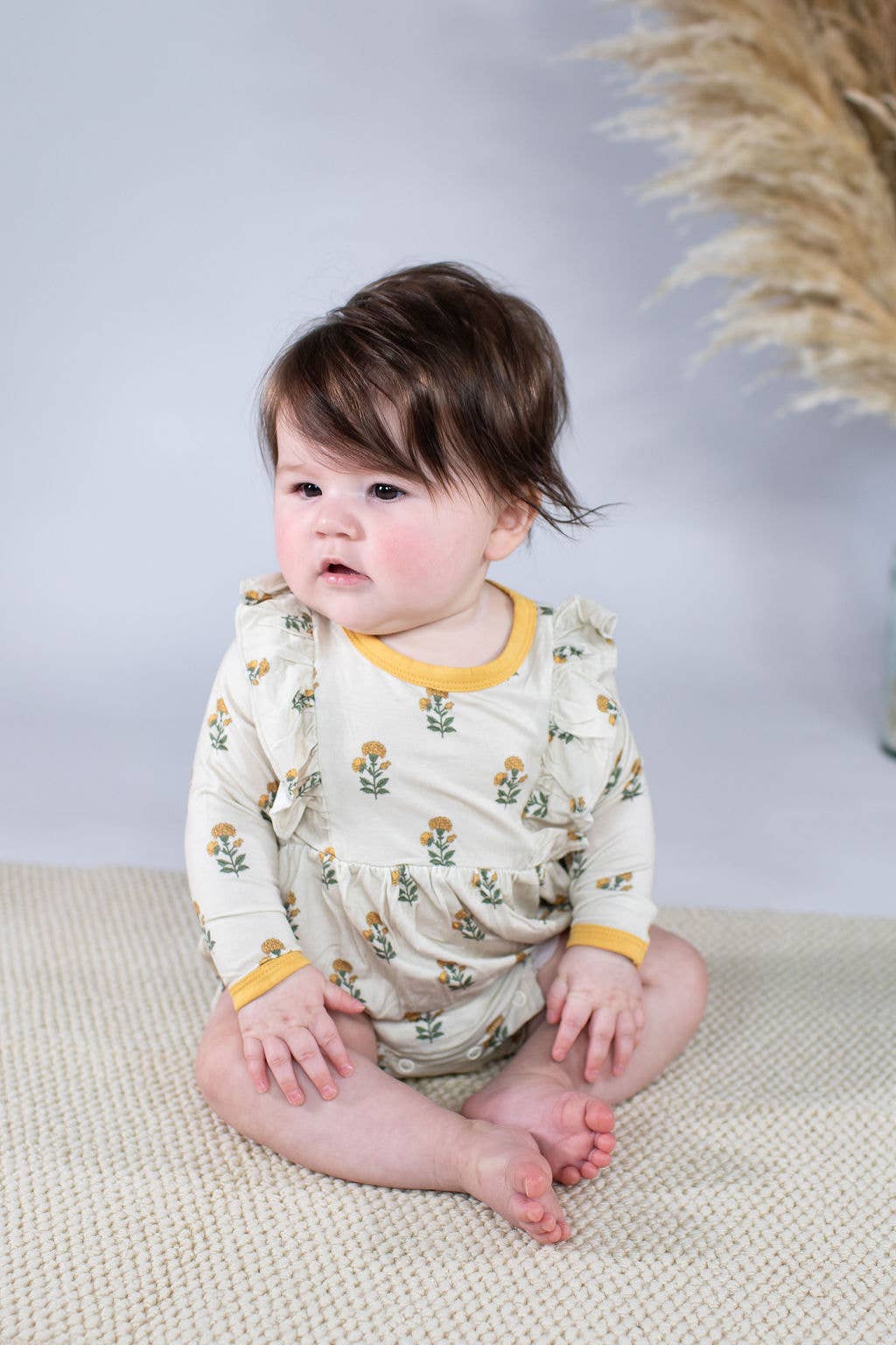 Marigold Block Print Flutter Bubble