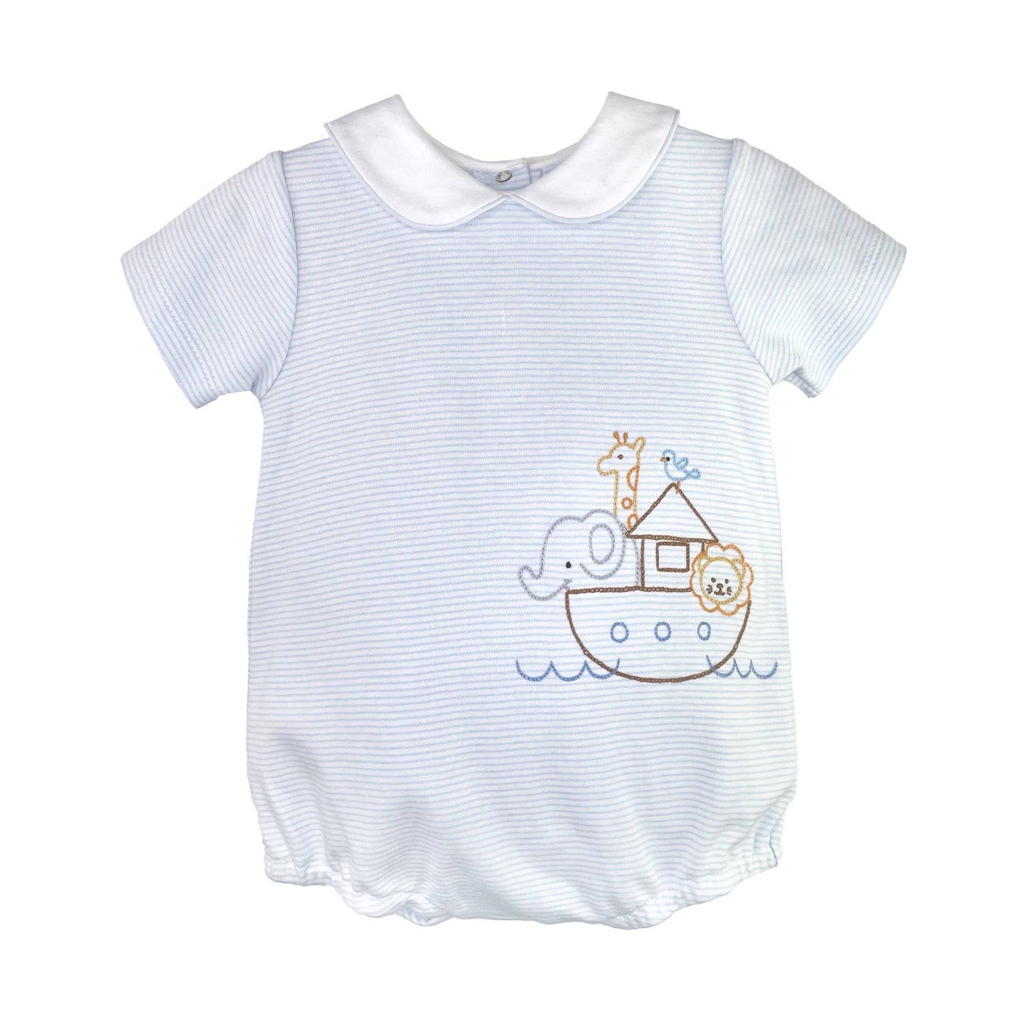 Blue Noah's Ark Embroidered Bubble