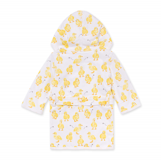 Organic Cotton Knit Terry Hooded Robe - Little Ducks