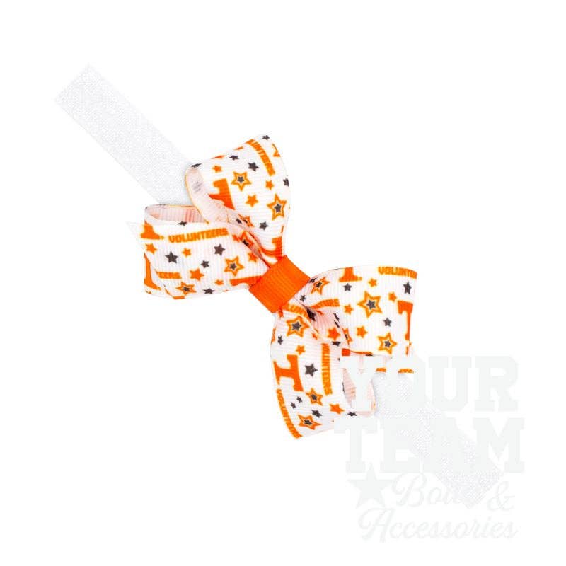 Mini Tennessee Logo Print Hair Bow on Baby Band: UNIVERSITY OF TENNESSEE / ONE SIZE