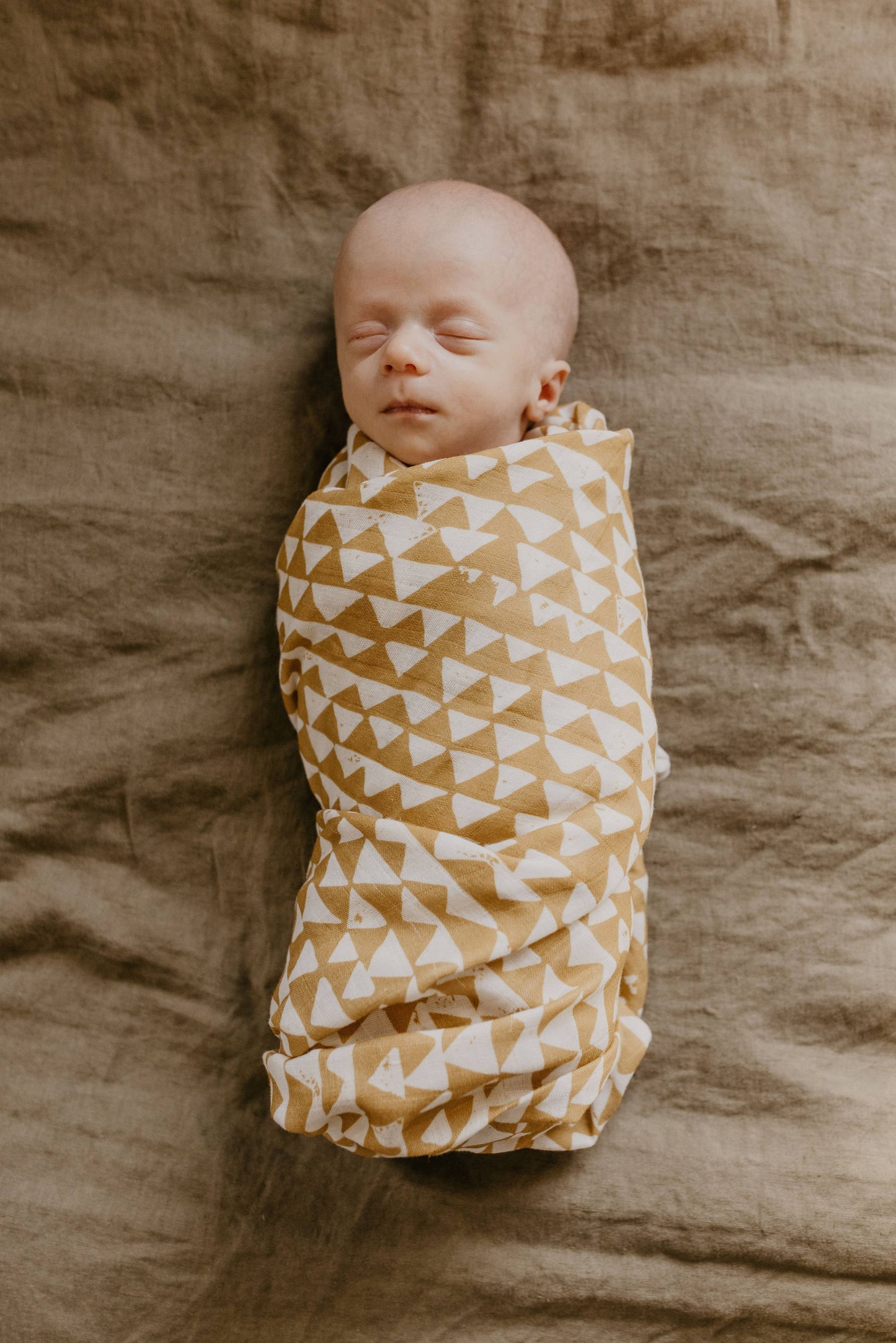 Muslin Swaddle Baby Blanket - Mountains Swaddle: Ice Blue