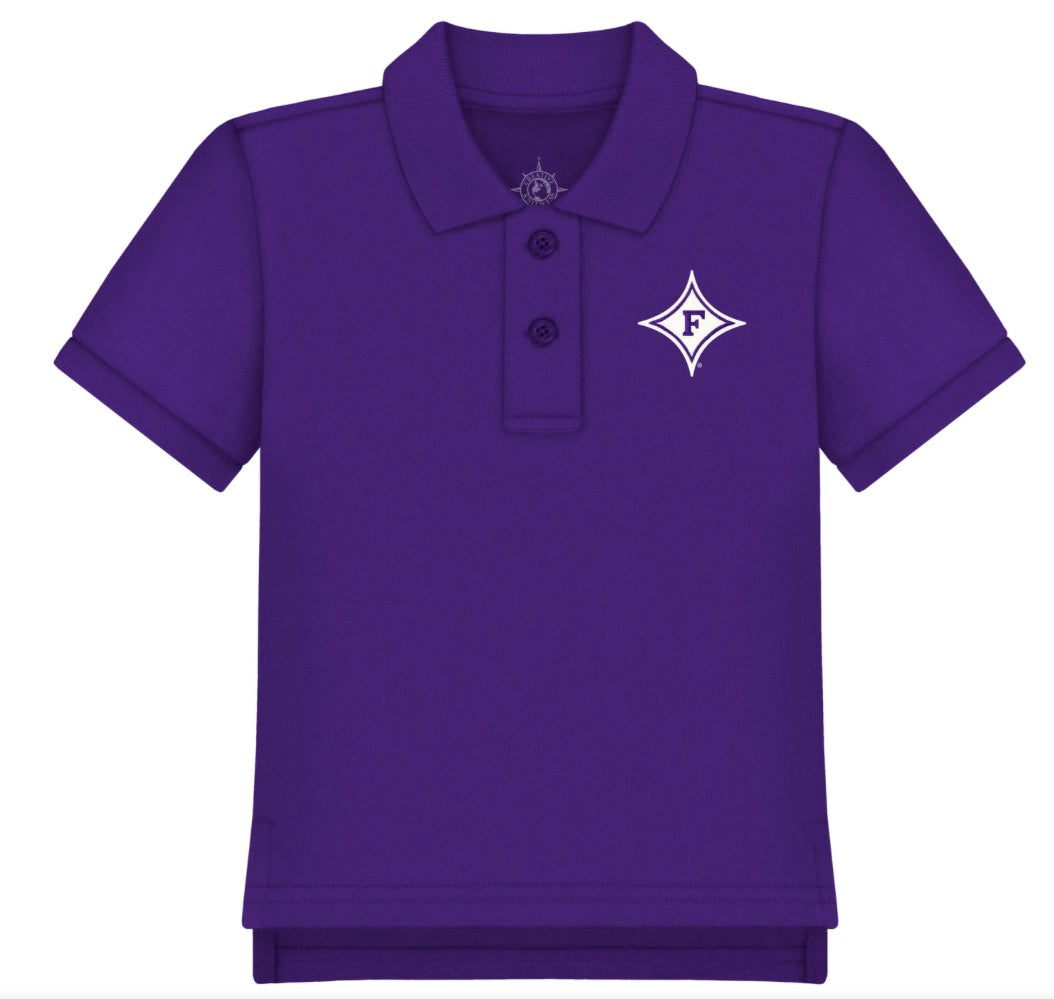 Furman purple polo shirt