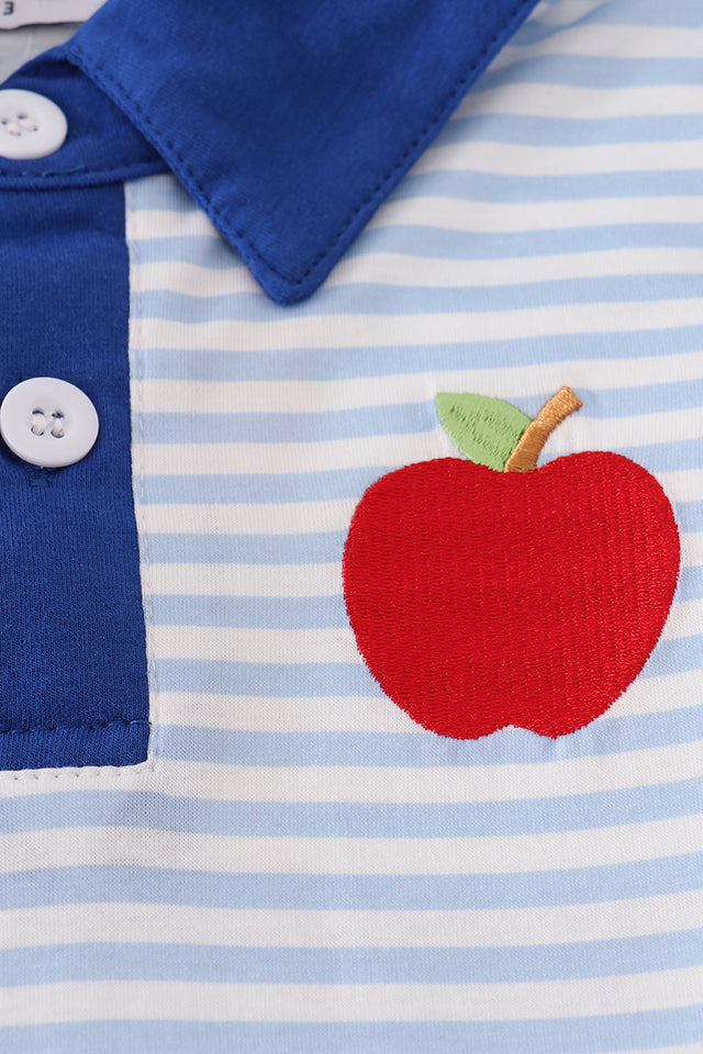 Blue Stripe Apple Polo