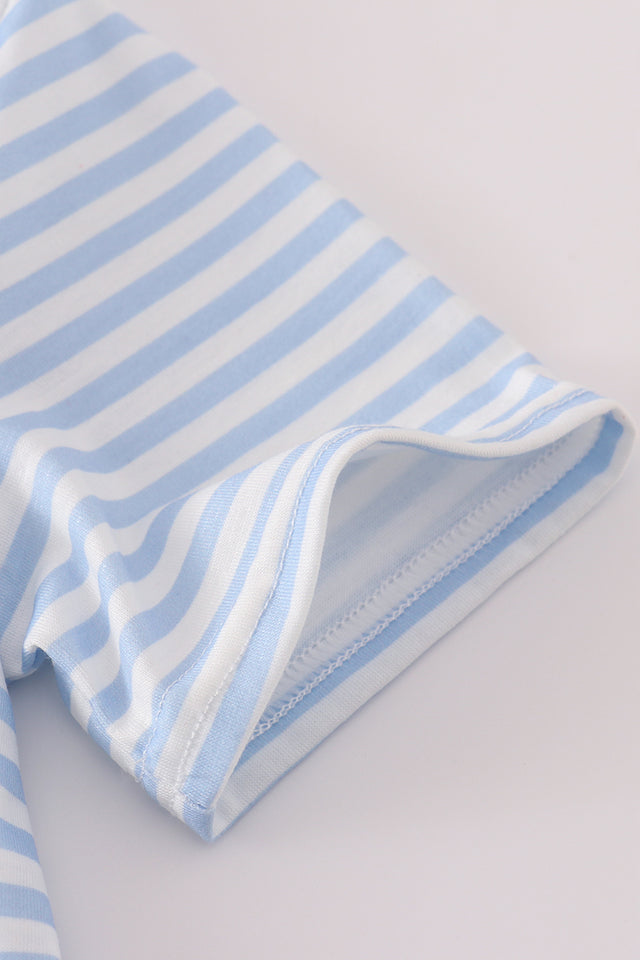 Blue Stripe Apple Polo