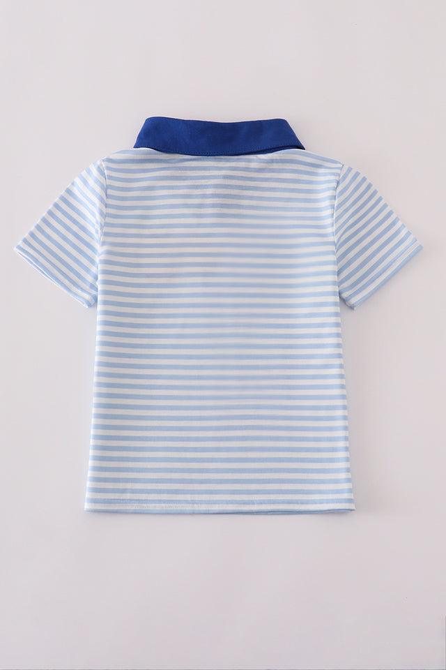 Blue Stripe Apple Polo
