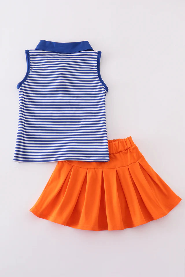 Blue stripe Florida Gators Embroidered skort set