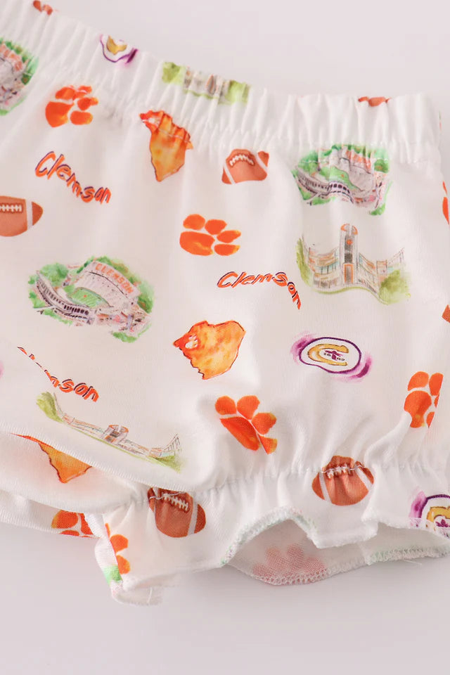 Clemson Embroidery Bloomer Set