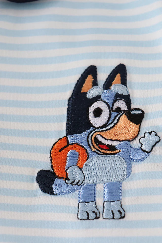 Bluey character embroidery button down shirt