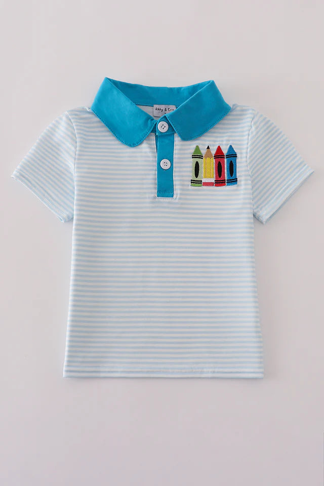 Blue Stripe Crayon Polo