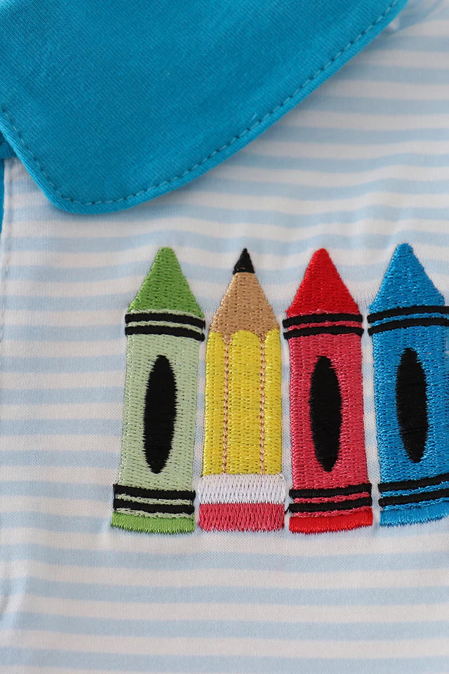 Blue Stripe Crayon Polo