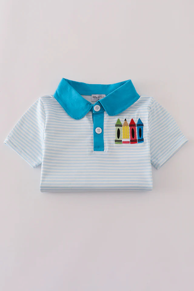 Blue Stripe Crayon Polo