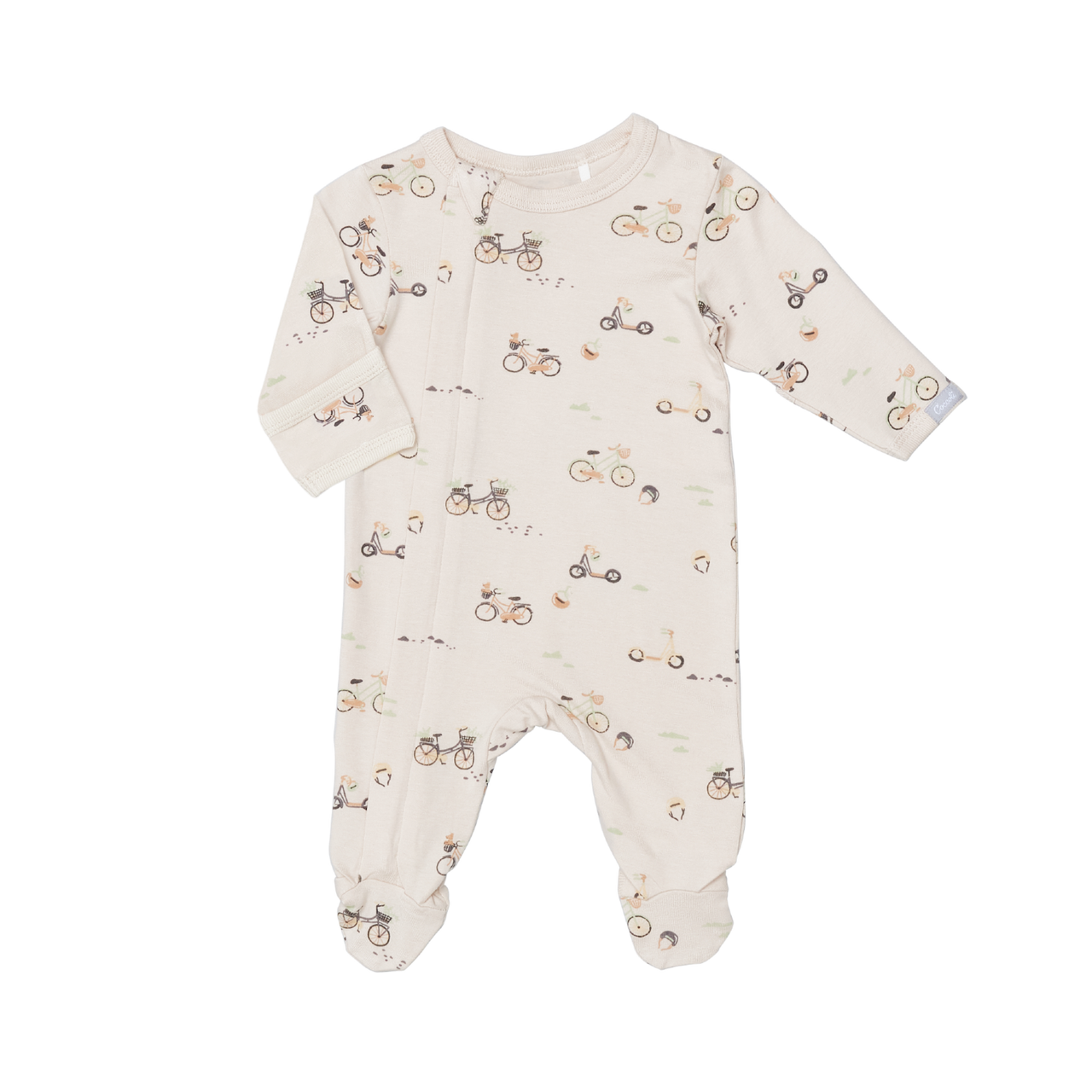 Bikes Cotton zipper footie