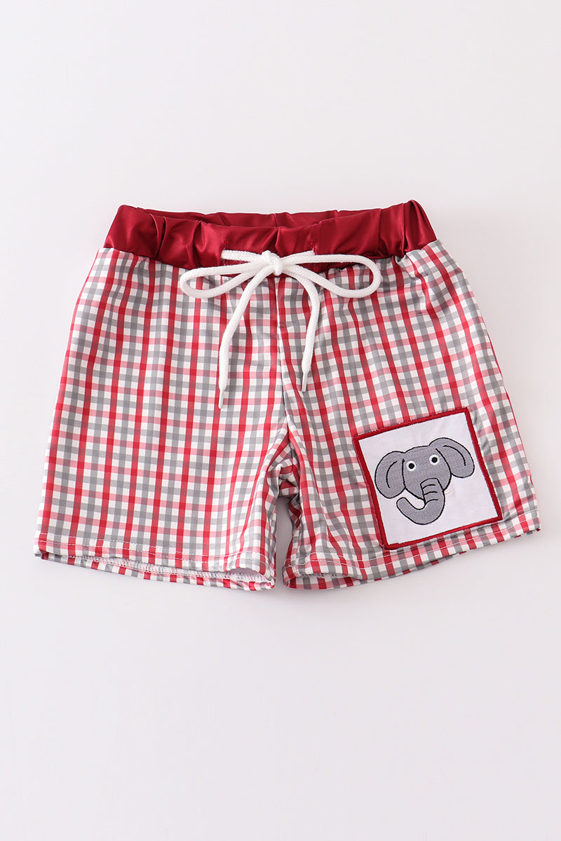 Alabama Elephant Embroidery Swim Shorts