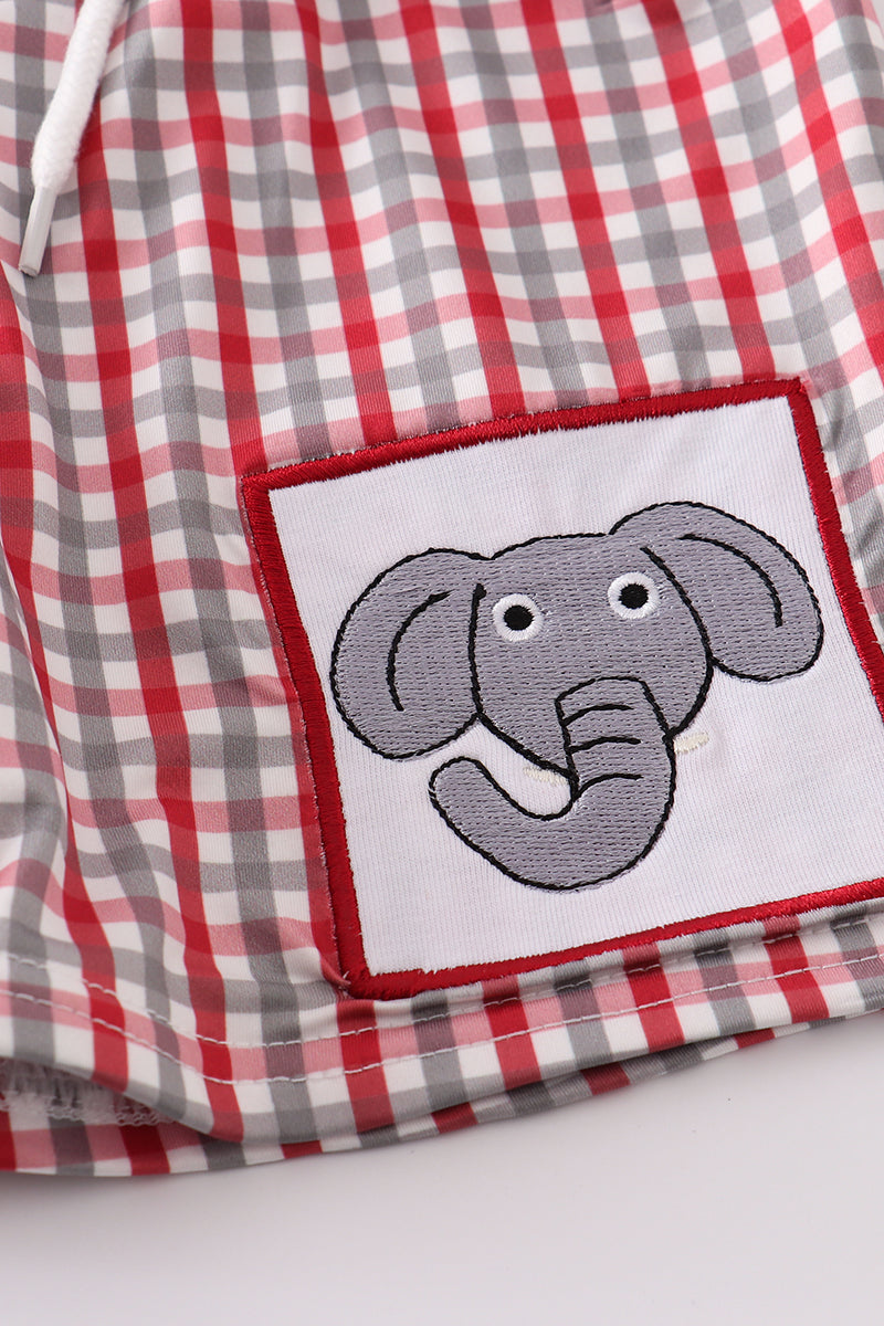 Alabama Elephant Embroidery Swim Shorts