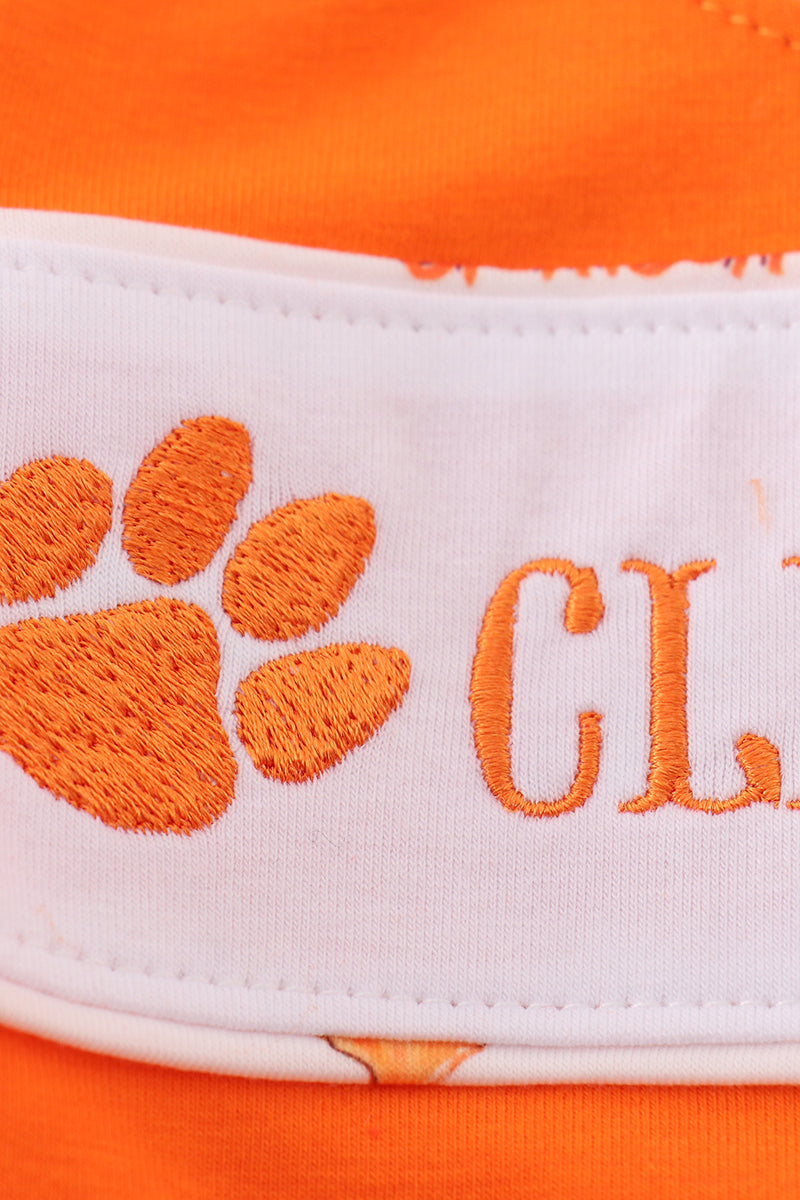 Orange Clemson Embroidery Bubble
