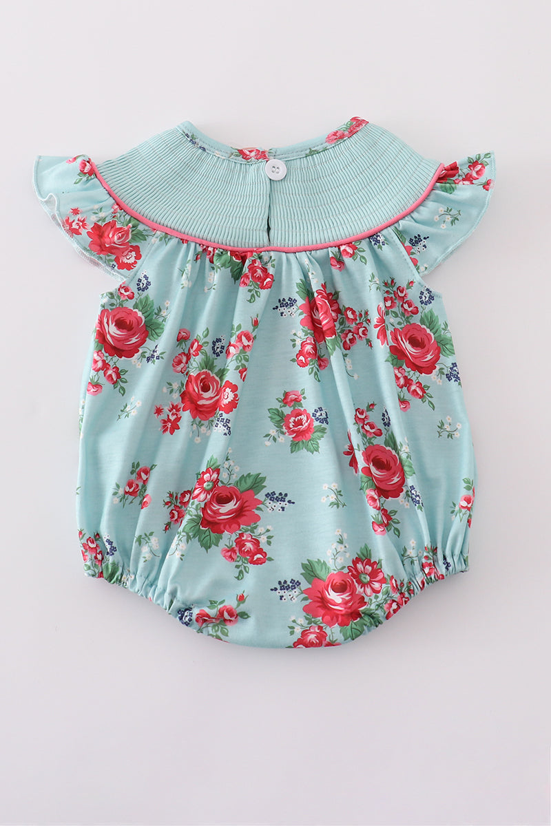 Rosebud Bliss Print Smocked Bubble