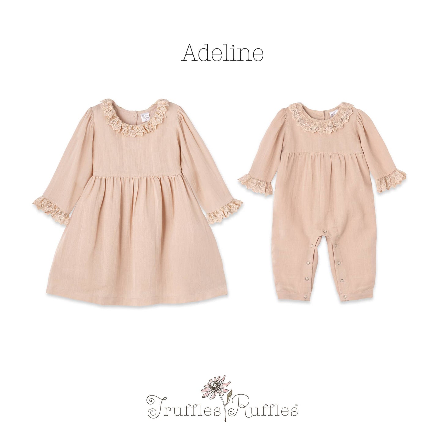 Lace Trim Linen Dress – Soft Beige Special Occasion Style