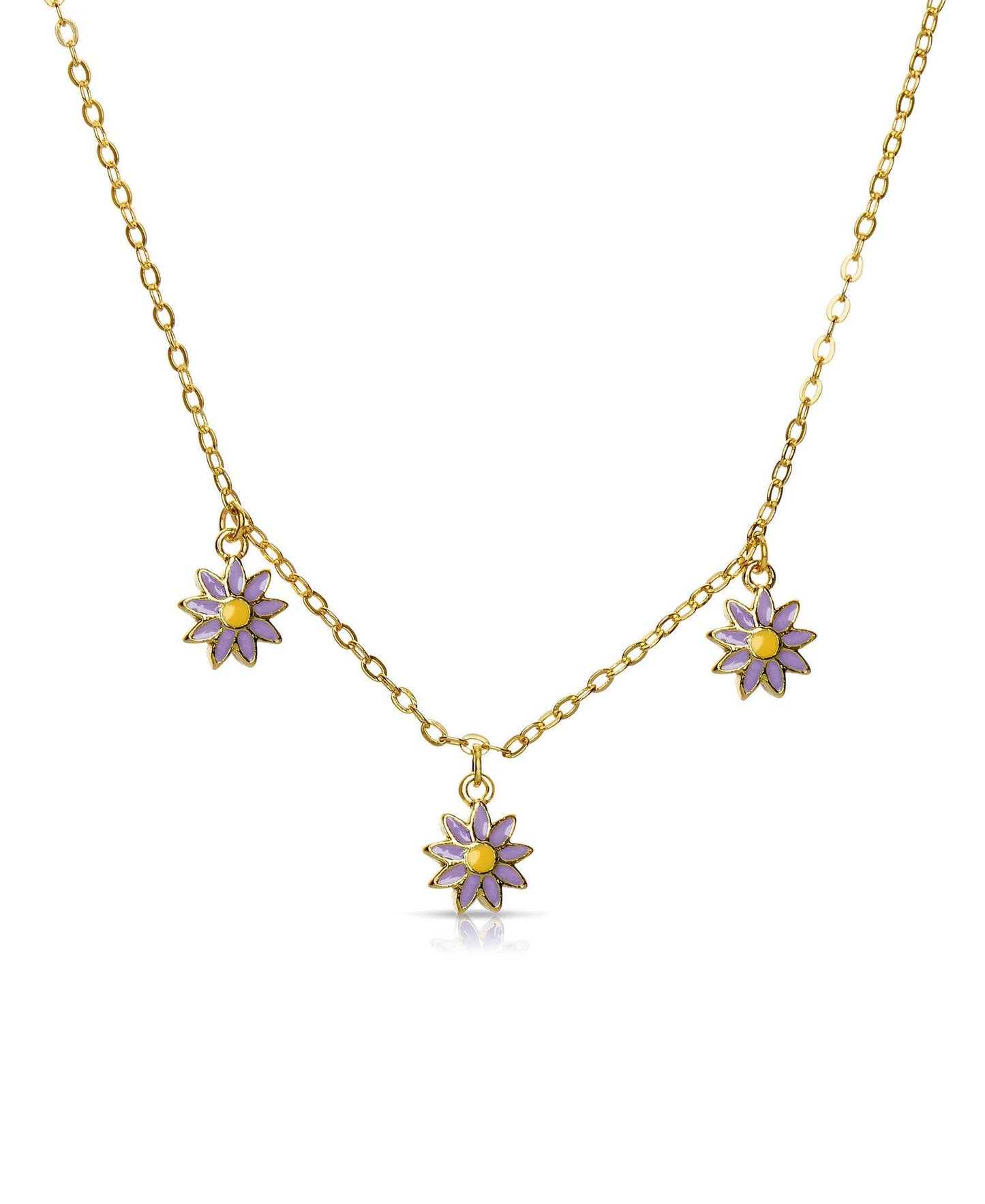 Flowers Dangle Necklace: Pink