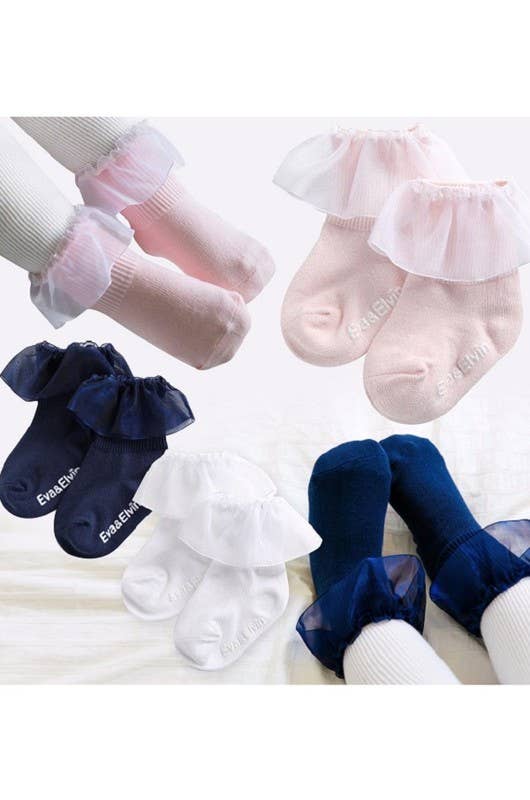 Frill Ankle Socks - Pink