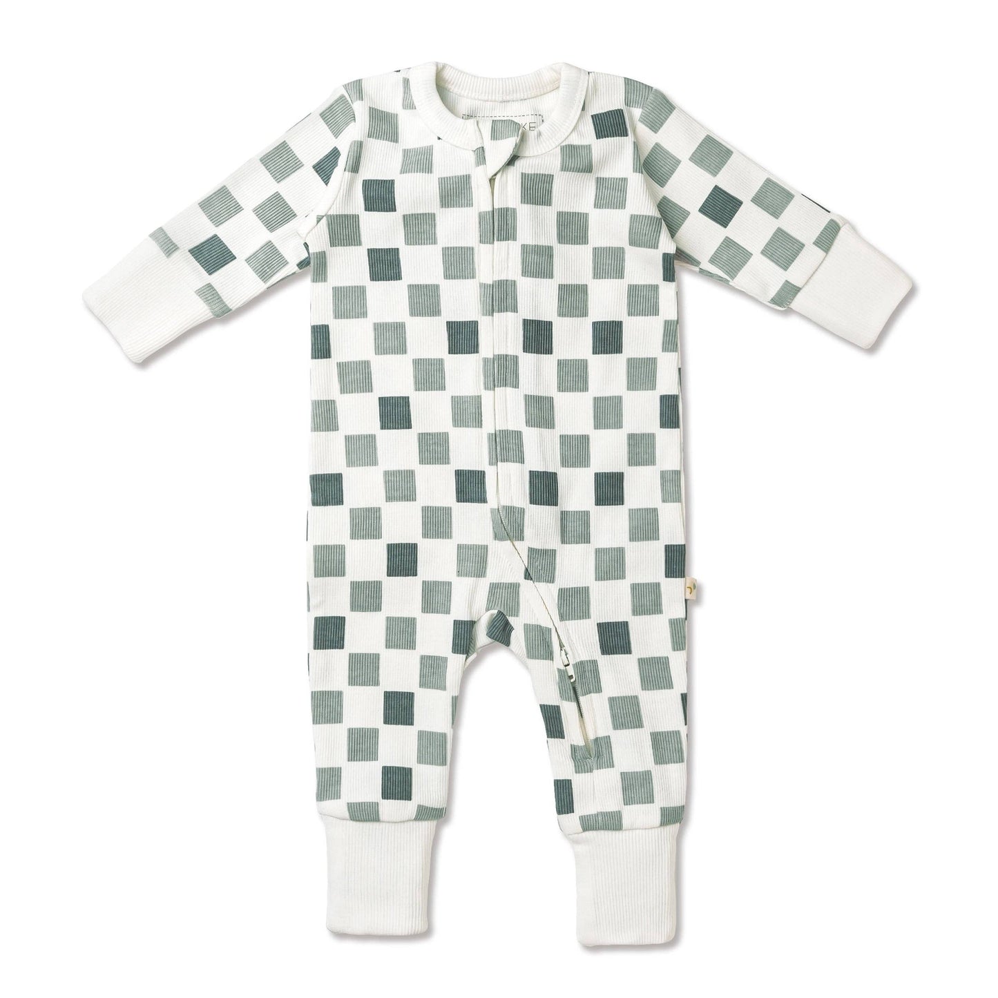 Checkered Organic 2-Way Zip Romper