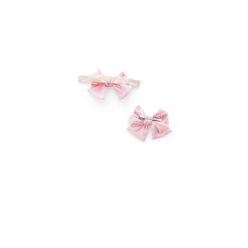 HEADBAND & BOW SET: Whimsical Garden / ONE SIZE