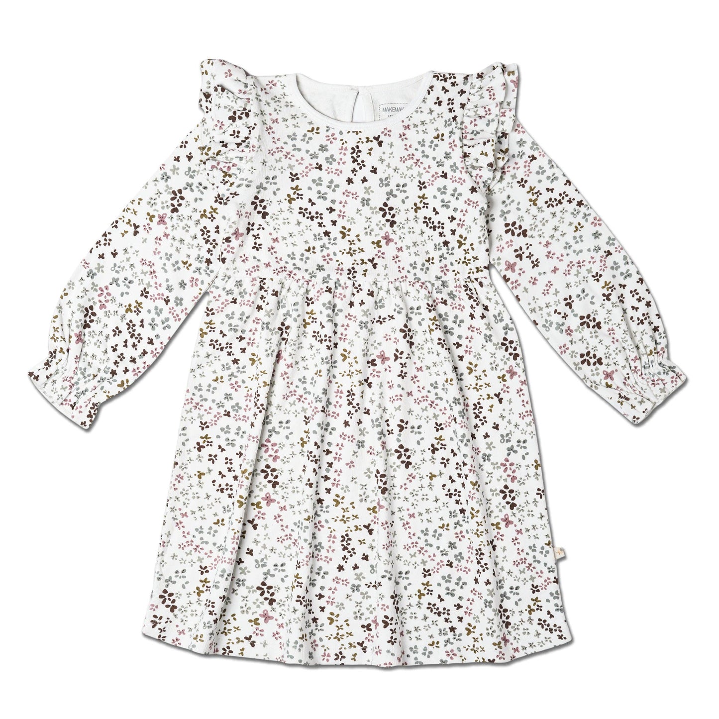 Organic Ruffle Sleeve Dress - Garden