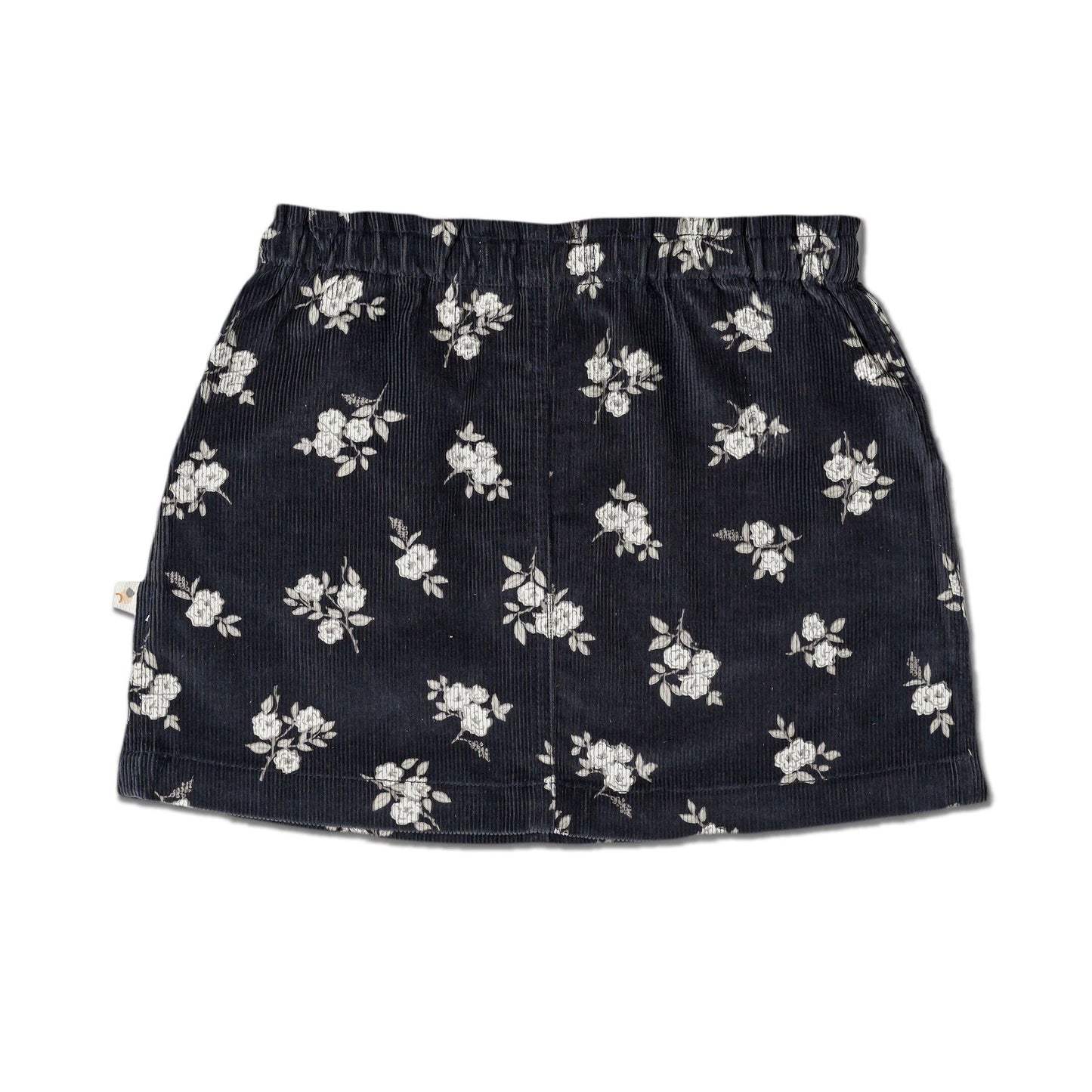 Organic Corduroy Skirt - Navy Bloom