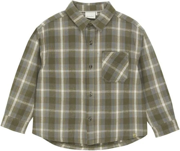 Brown plaid flannel shirt