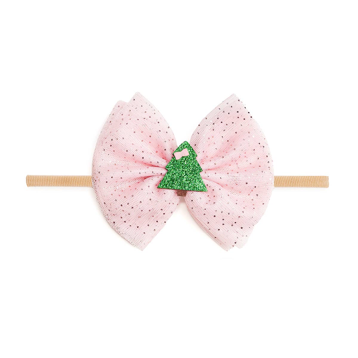 Christmas Tree Tulle Bow Baby Headband - Holiday Hair