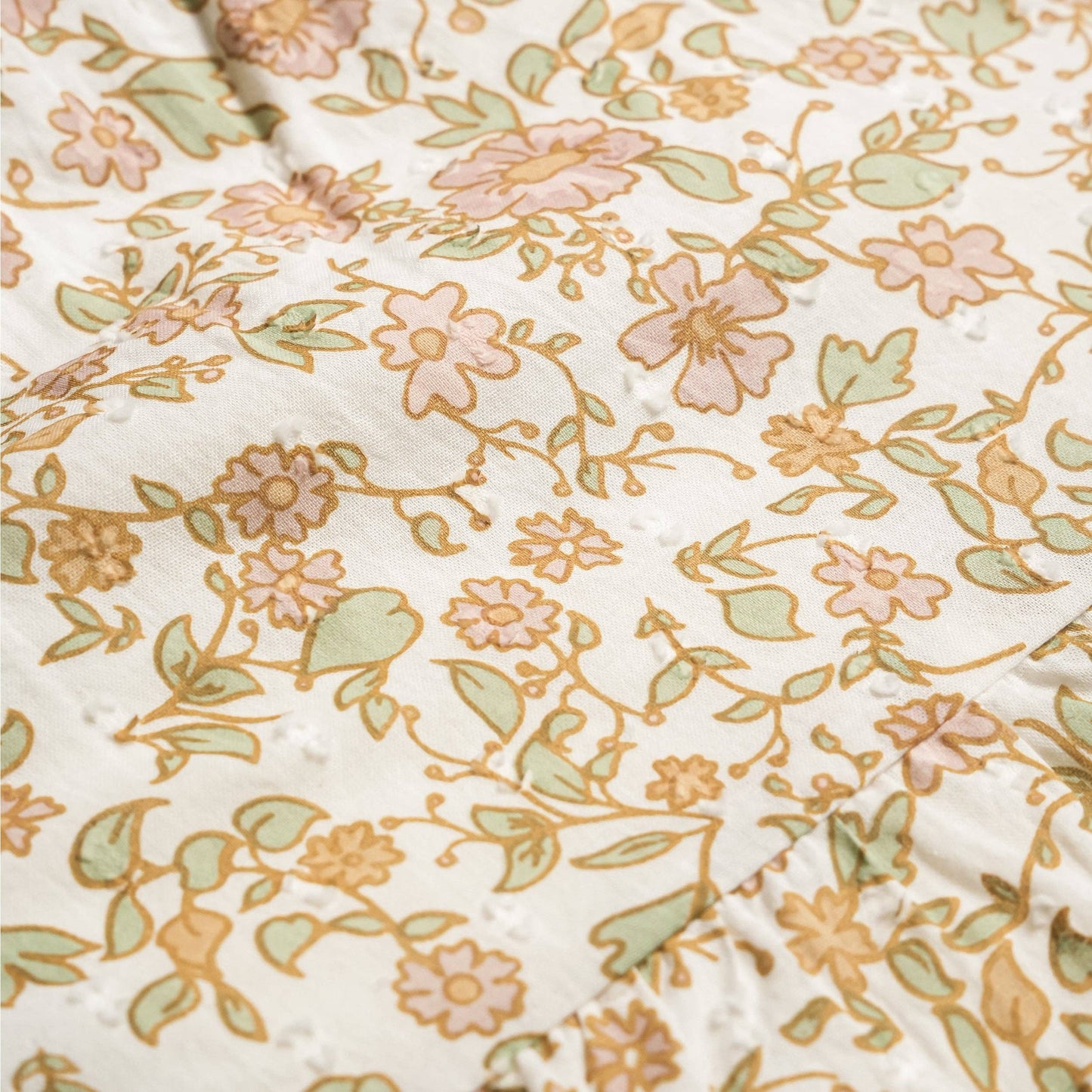 Organic Puff Sleeve Collar Dress: Tuscan Bloom