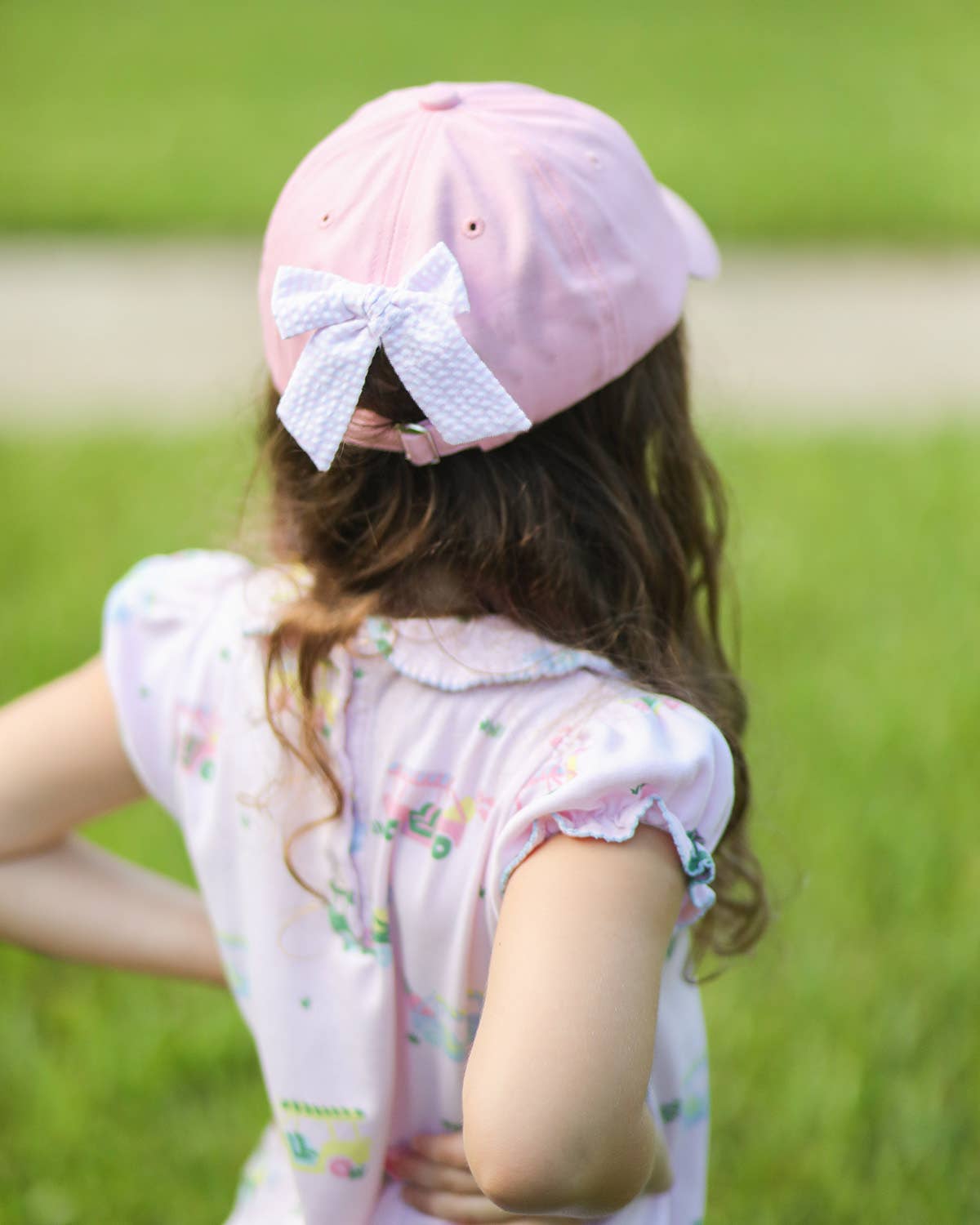 Rainbow Golf Cart Bow Baseball Hat (Baby, Youth): Youth