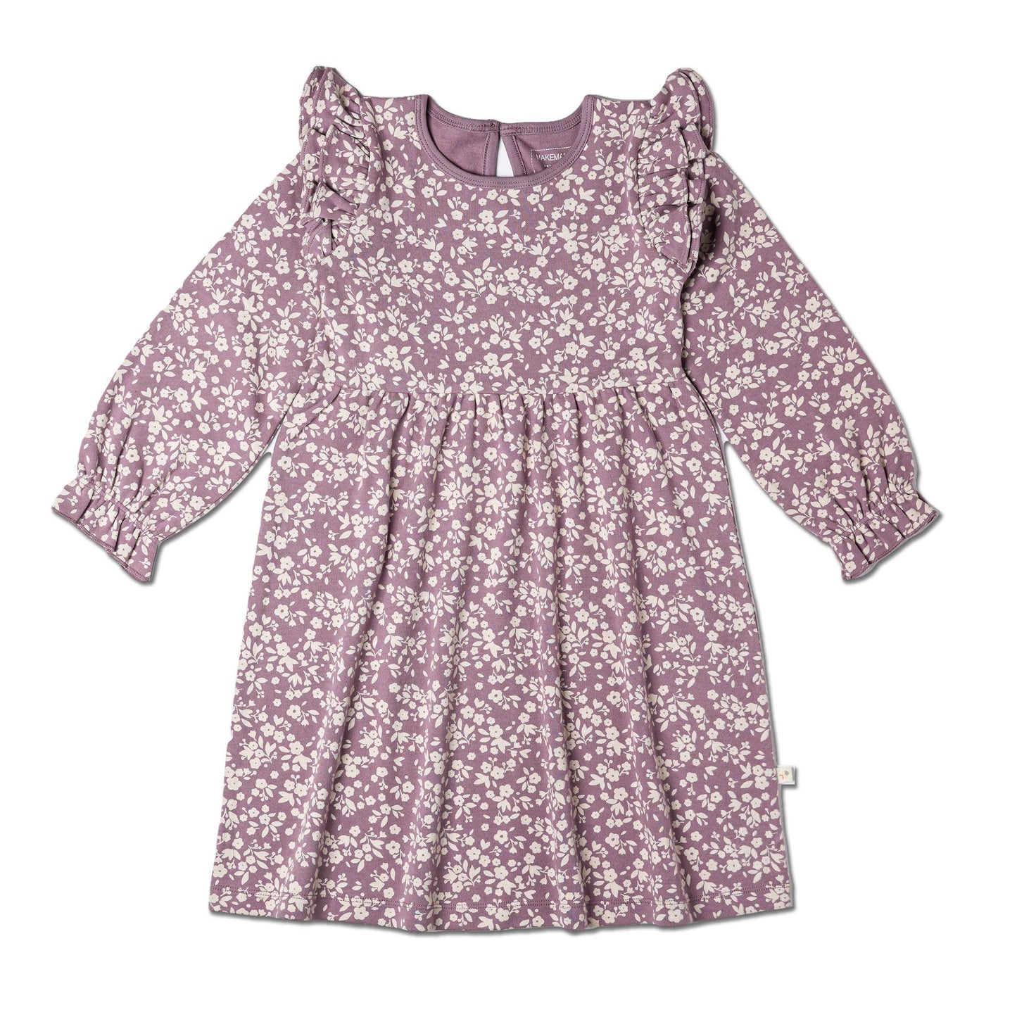 Organic Ruffle Sleeve Dress - Thistle