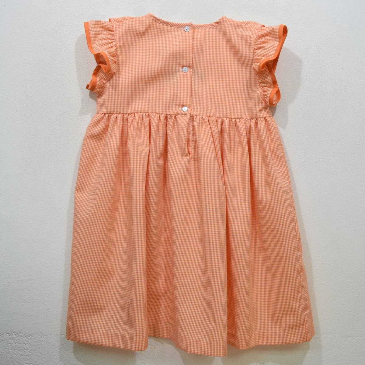 Clemson Tigers Embroidered Orange Gingham Ruffle Dress