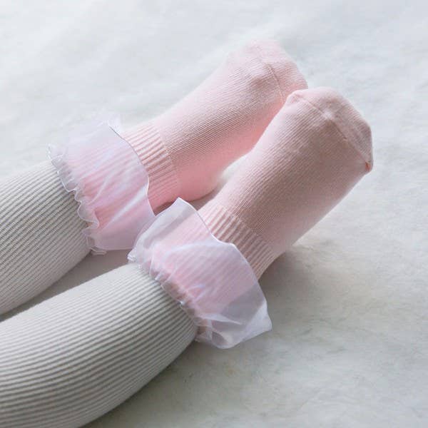 Frill Ankle Socks - Pink