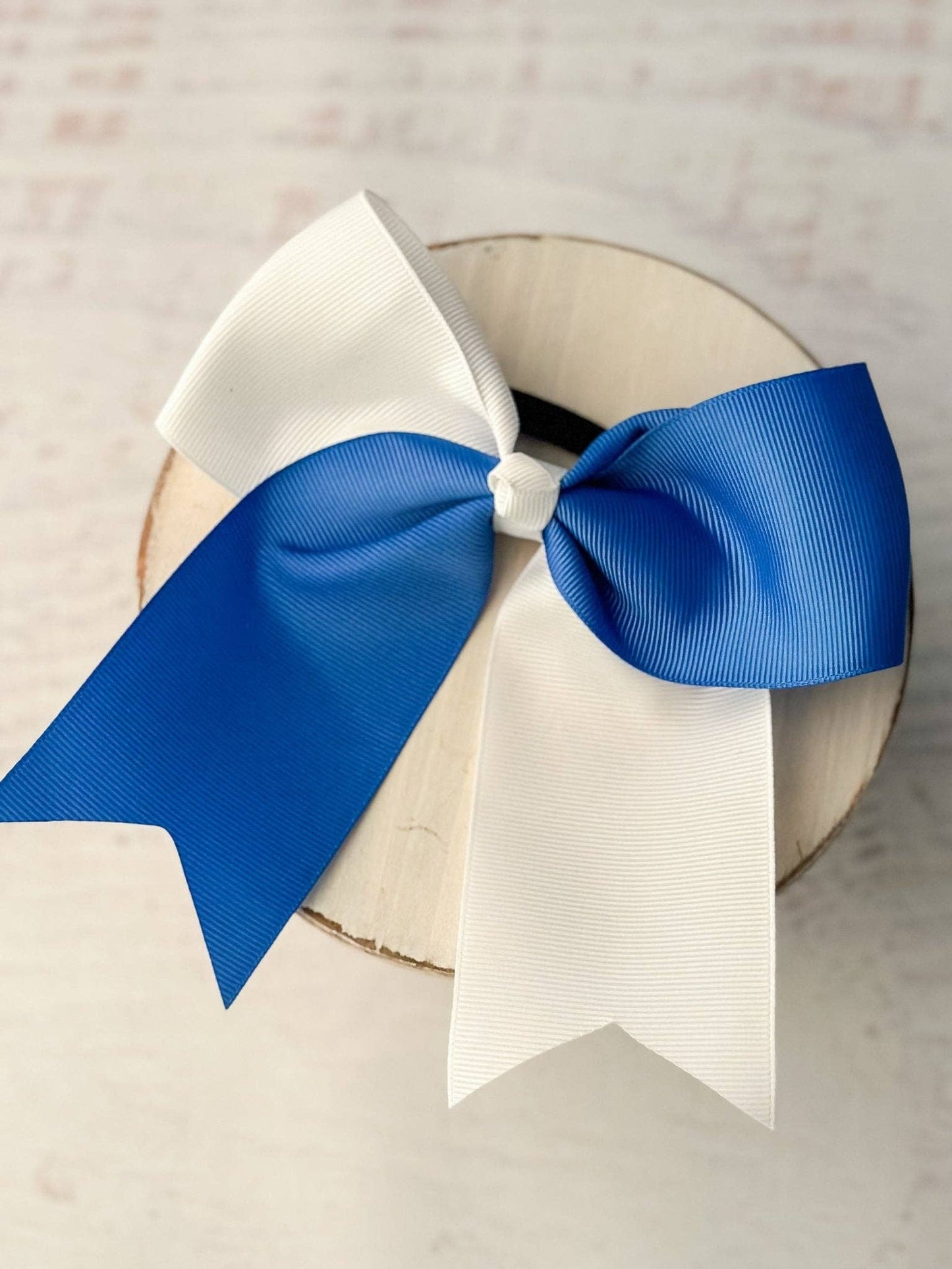 School Spirit Cheer Bows - Pony O - 6": Blue/Yellow